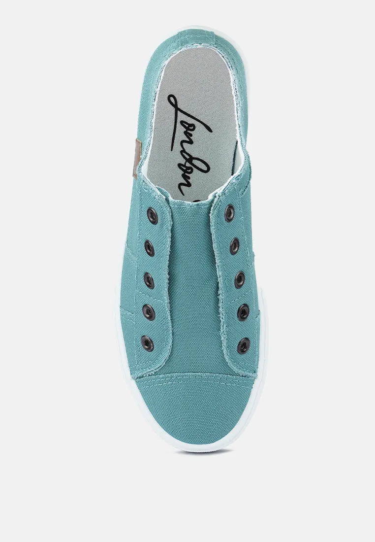 Raw Trim Solid Canvas Sneakers