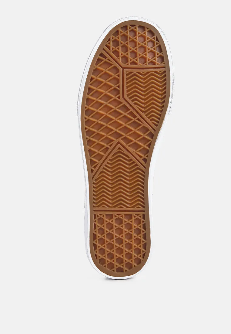 Raw Trim Solid Canvas Sneakers