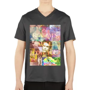 Real Eyes Will Love You  Casual V-Neck Short Sleeve T-Shirts