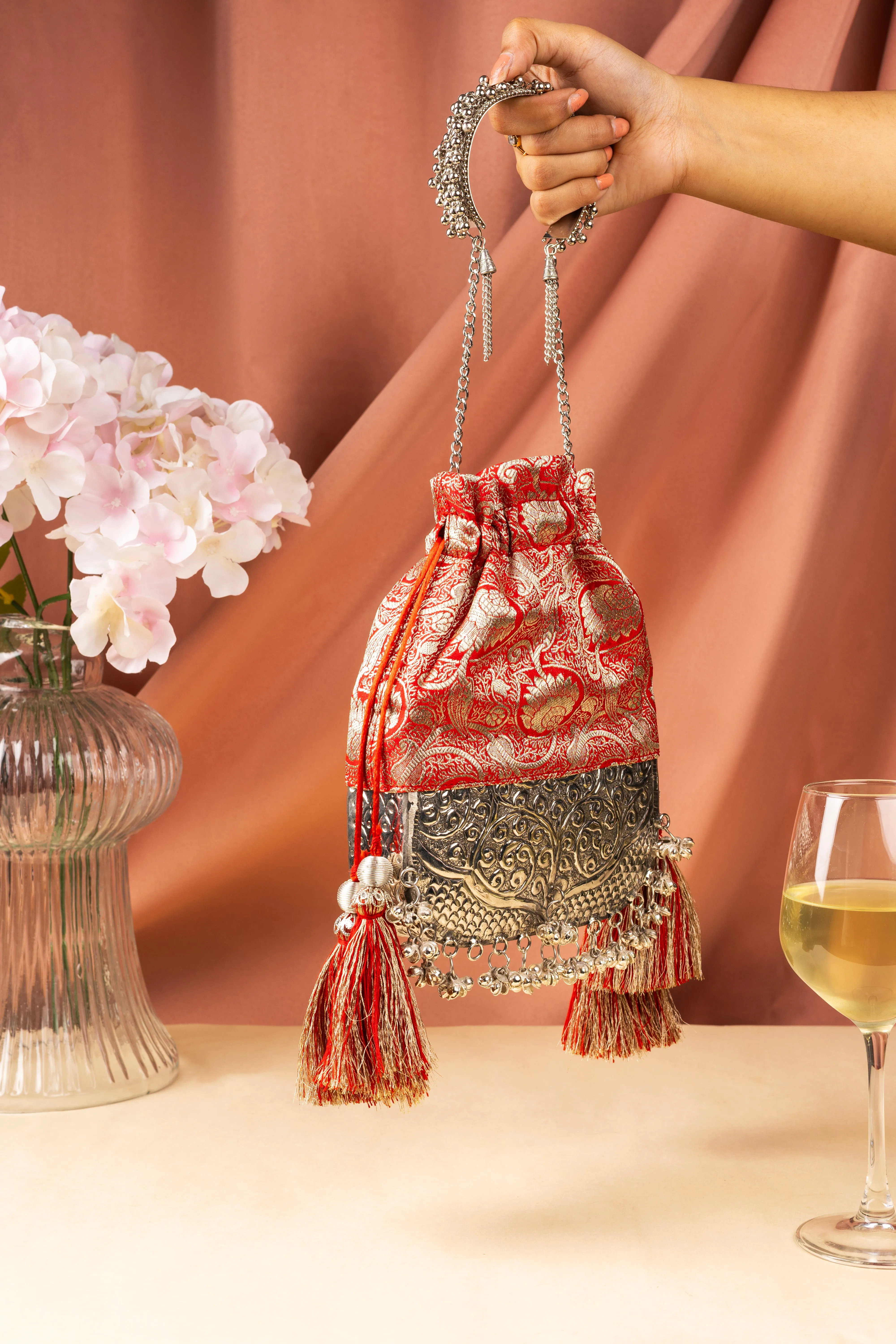 Red Brocade Bliss Bag