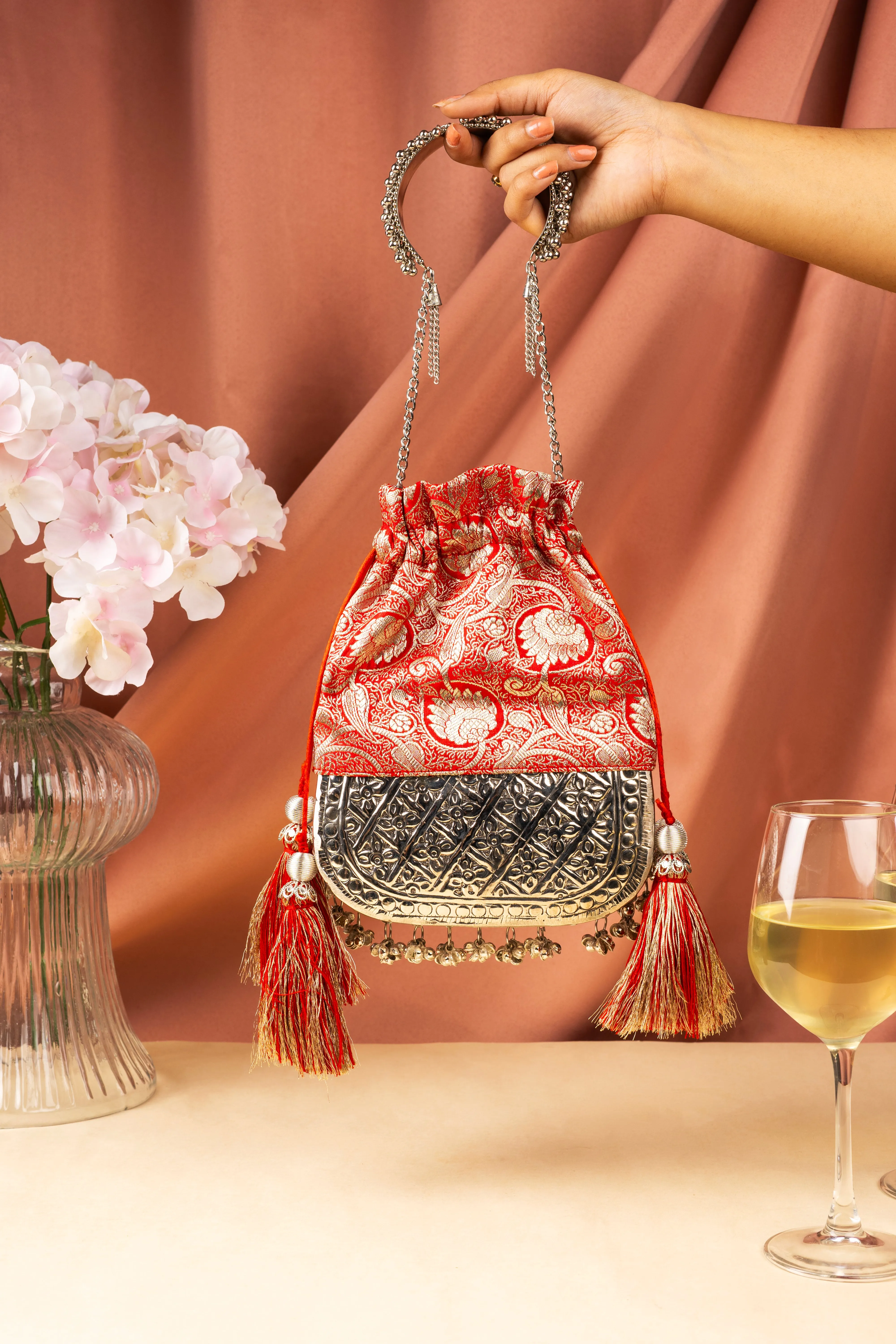 Red Brocade Bliss Bag