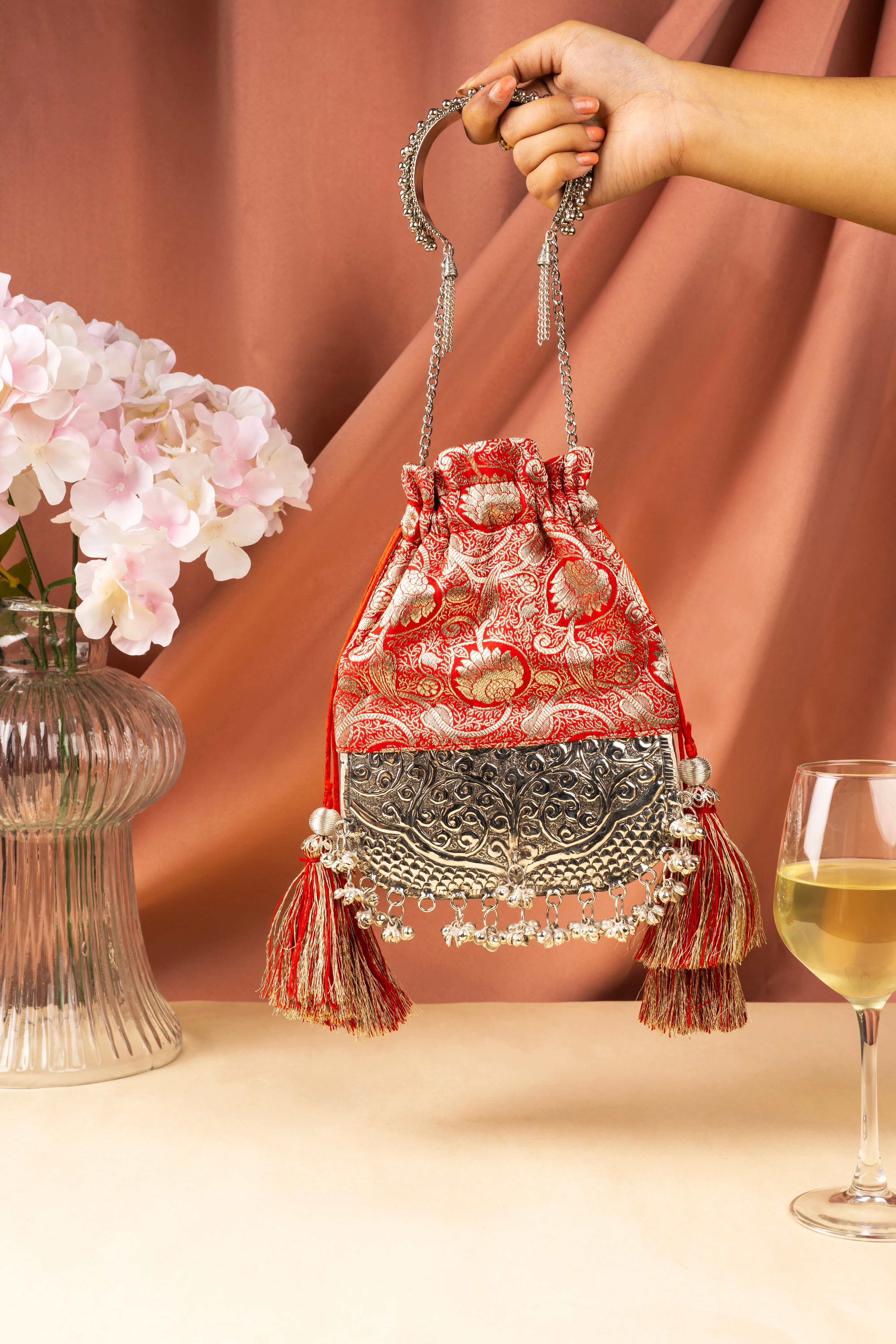 Red Brocade Bliss Bag