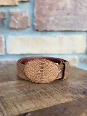 Red Diamond Tan Python Western Belt