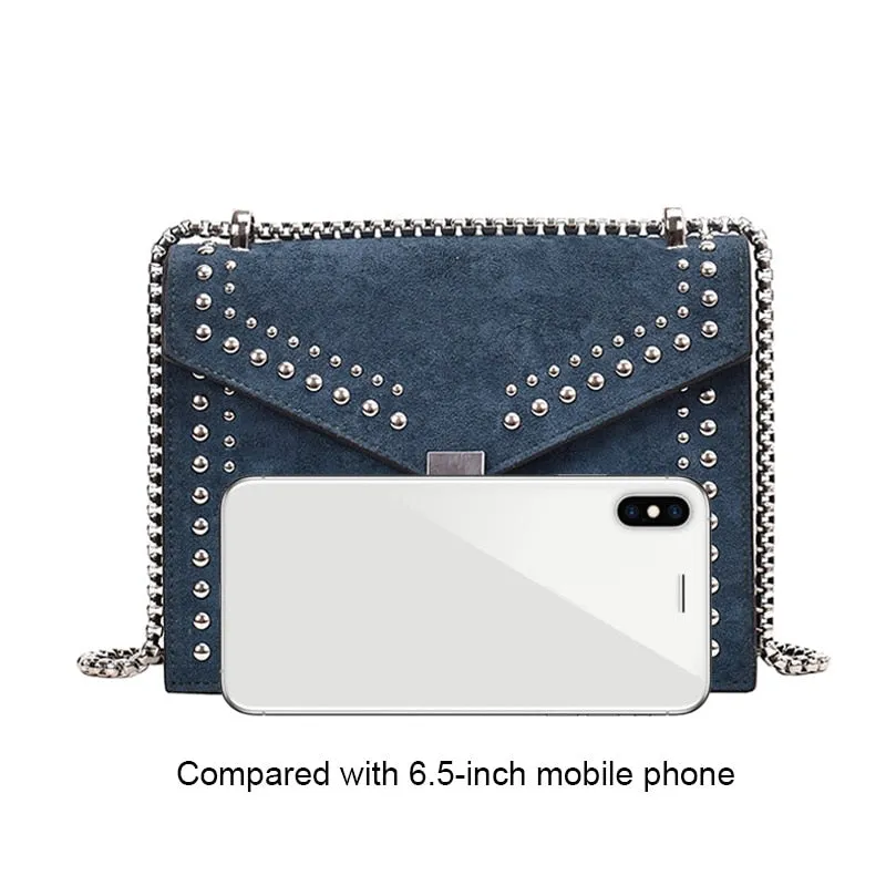 Rivet Scrub Leather High Quality  Handbag