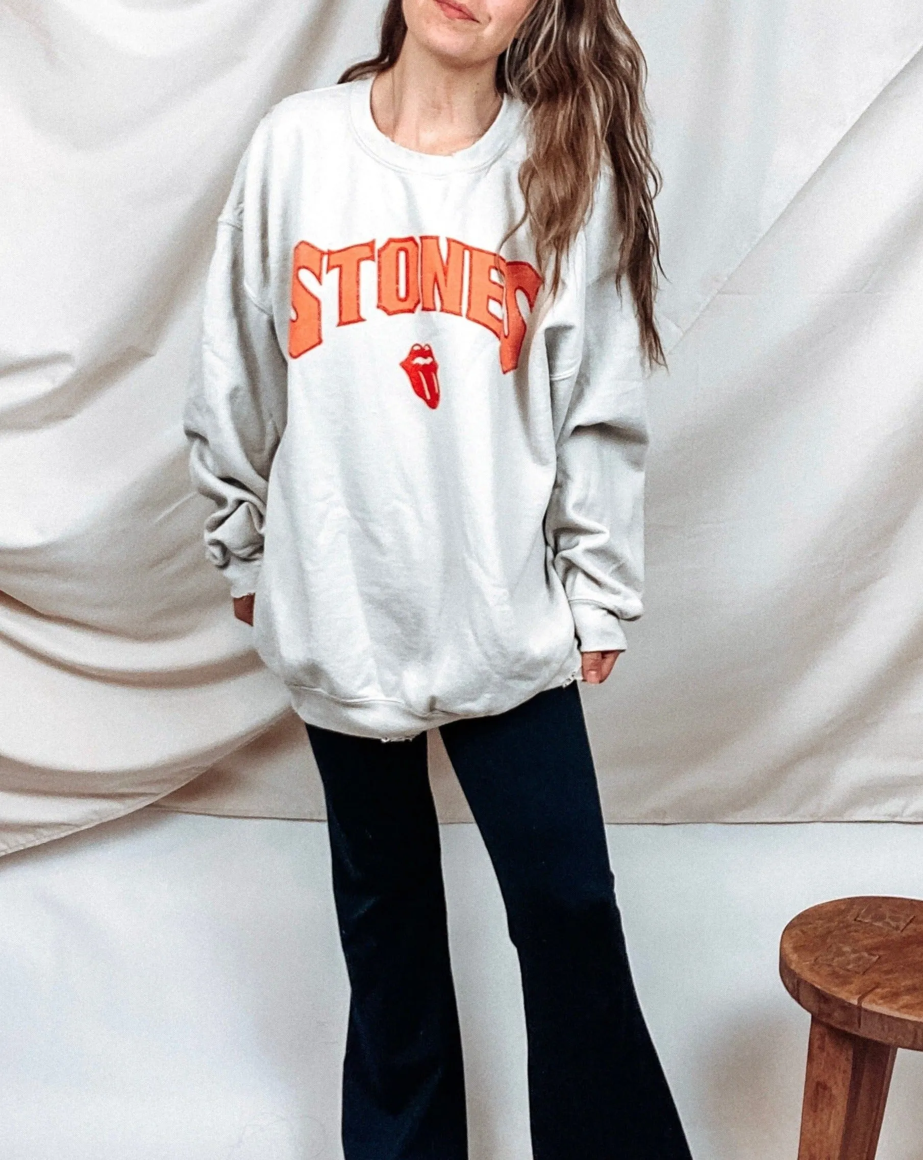 Rolling Stones Arch Sand Thrifted Sweatshirt
