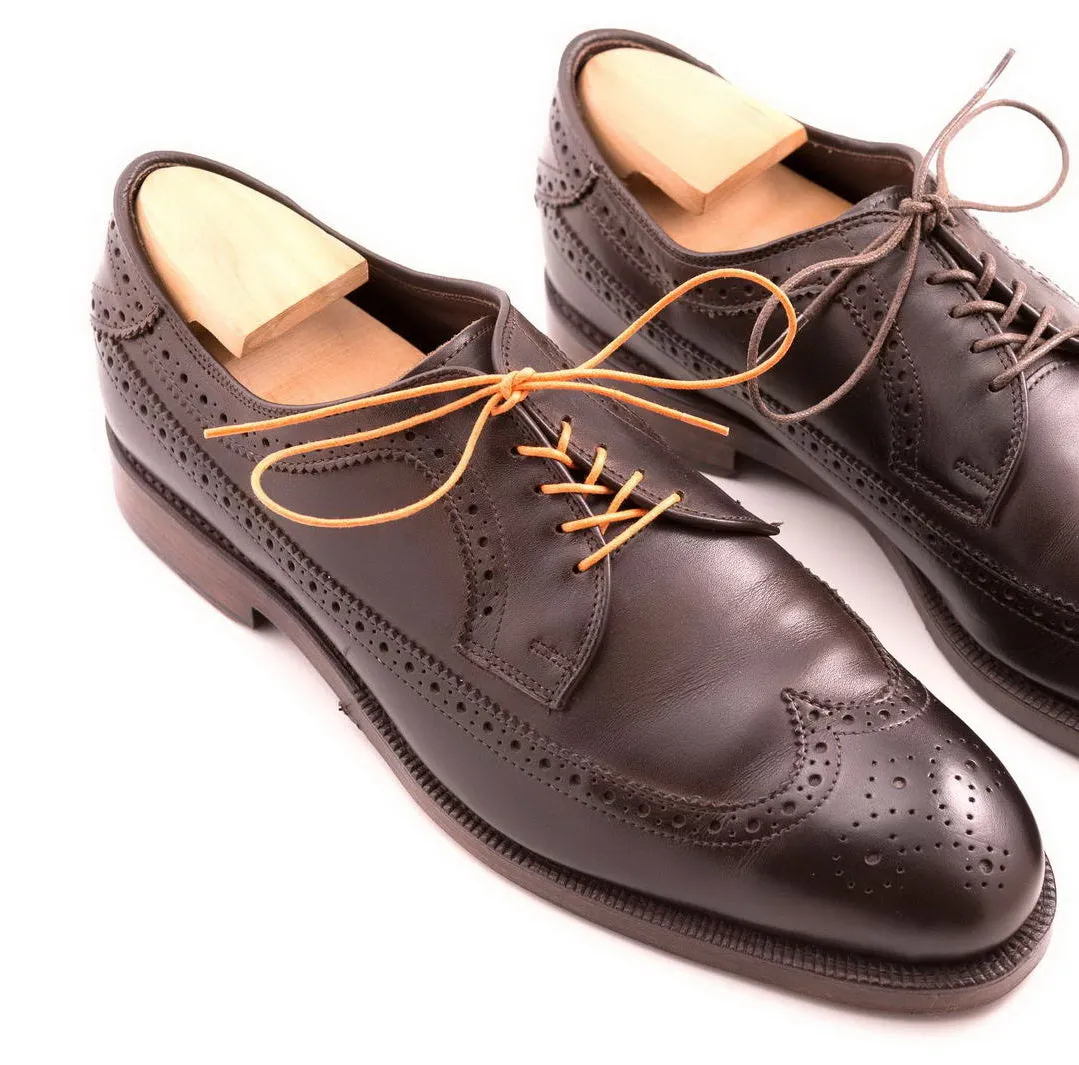 Round Orange Waxed Cotton Shoelaces