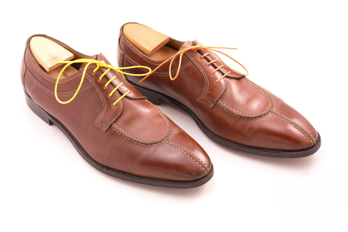 Round Orange Waxed Cotton Shoelaces