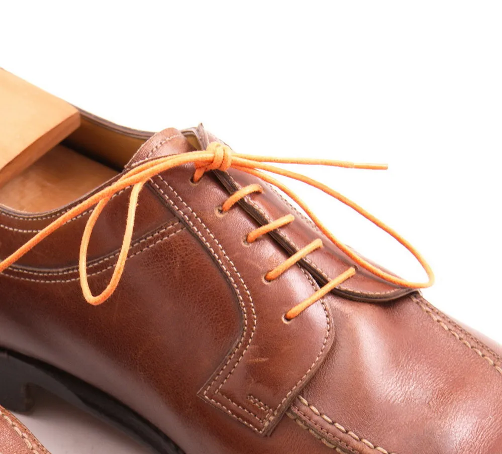 Round Orange Waxed Cotton Shoelaces
