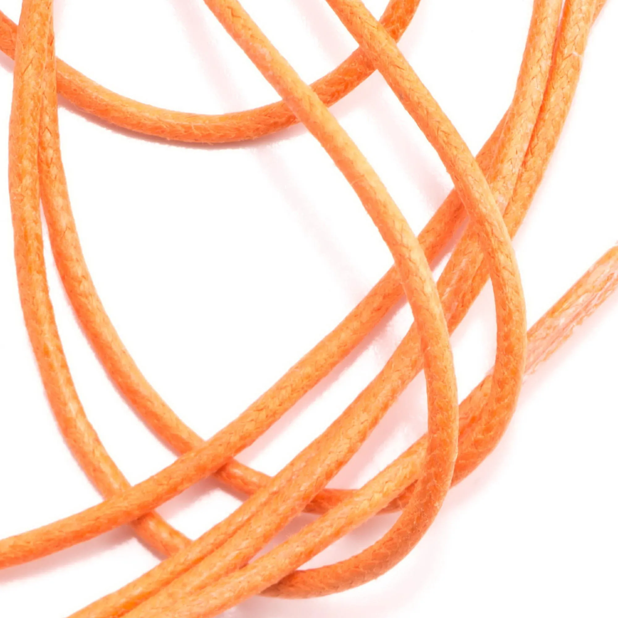 Round Orange Waxed Cotton Shoelaces