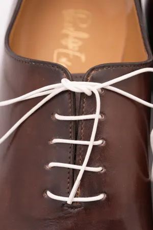 Round White Waxed Cotton Shoelaces