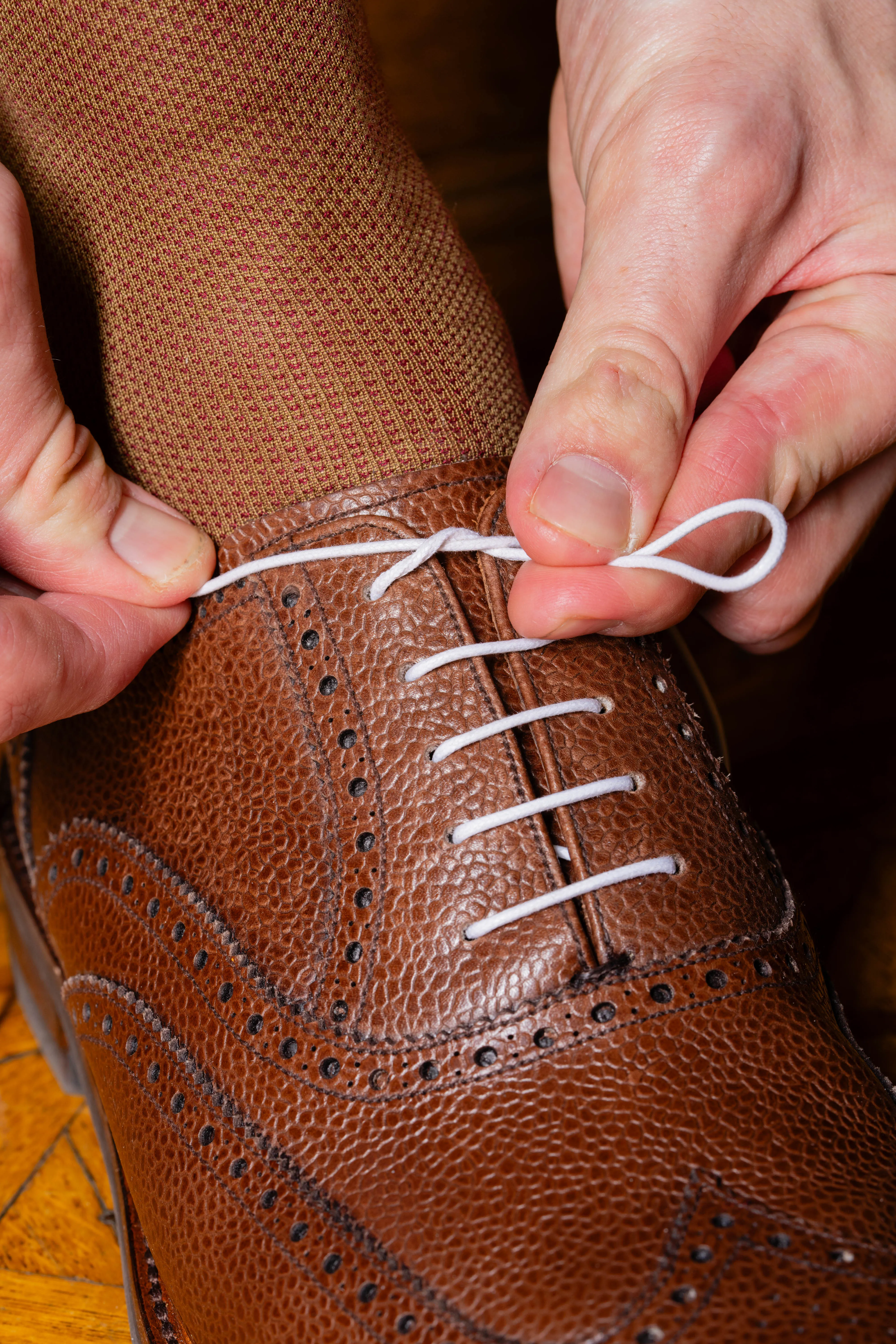 Round White Waxed Cotton Shoelaces