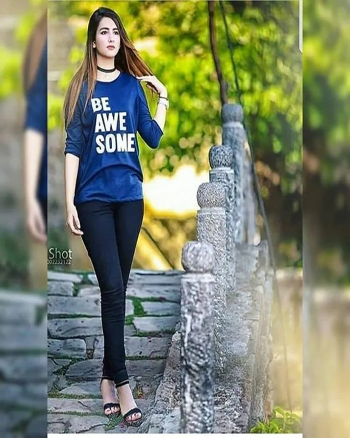 Royal Blue Being Awesome Printed T-Shirt For Women