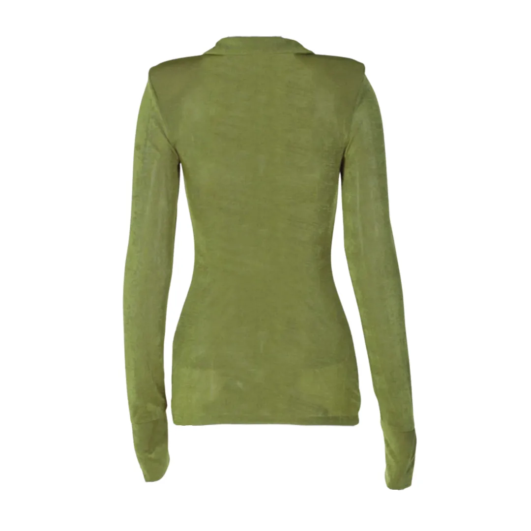Ruched Collared Blouse