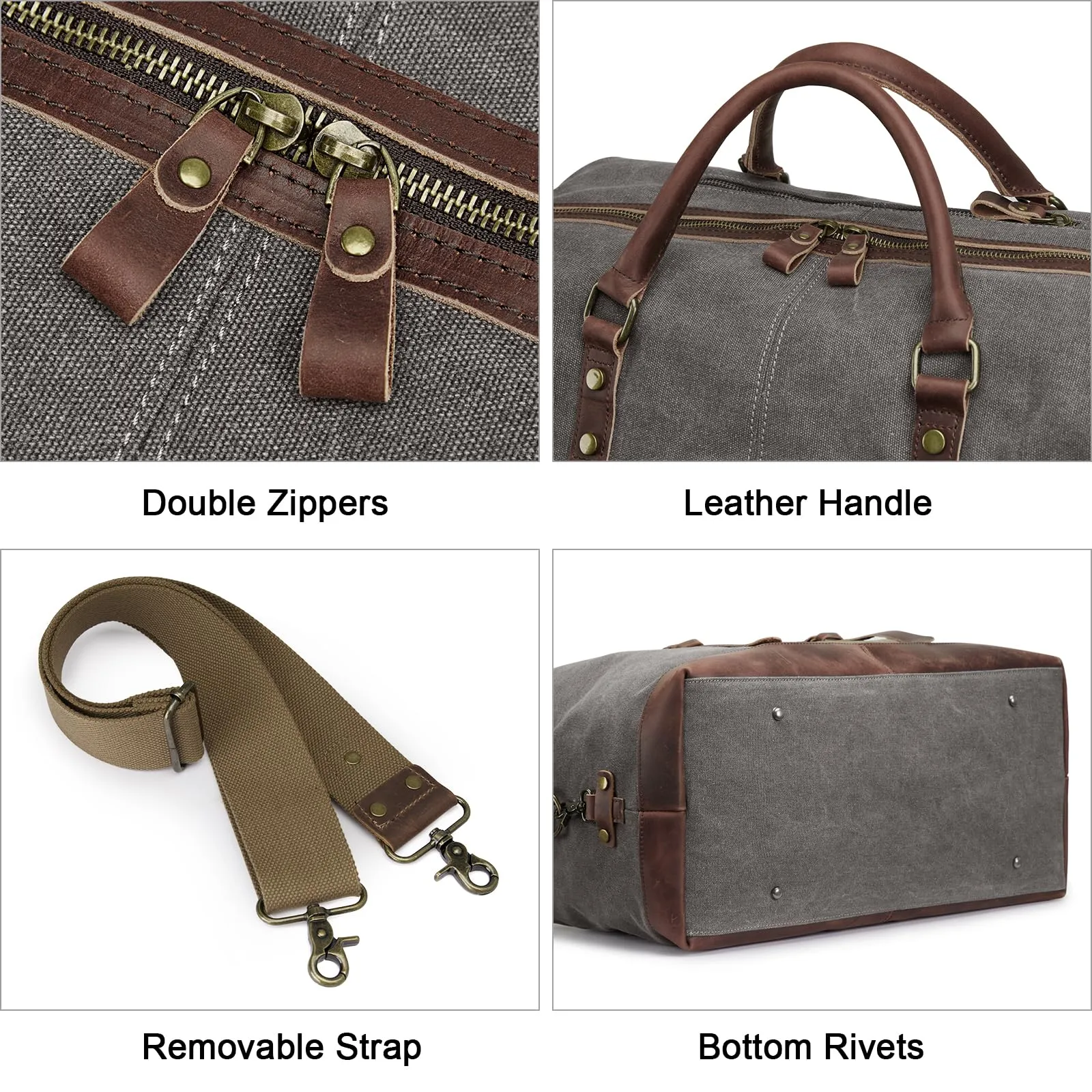 S-ZONE Canvas Duffel Bag,  Weekend Travel Bag for Men