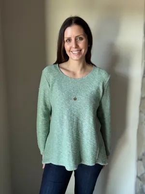 sage classic cotton scoop sweater