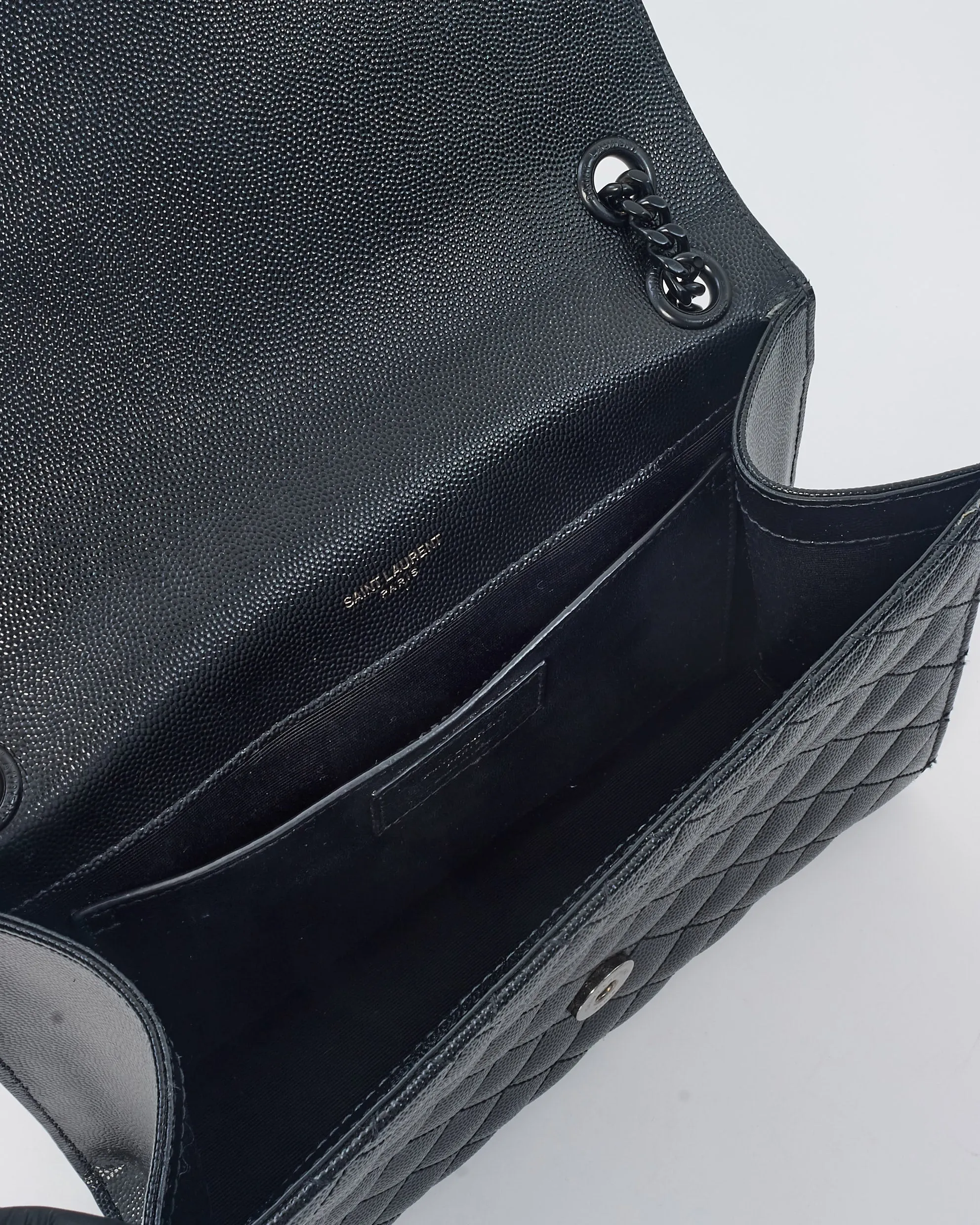 Saint Laurent Black Leather Medium Envelope Chain Bag BHW