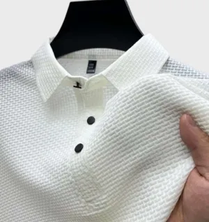 SamtGlanz Herren Seidenpoloshirt mit Kurzen Ärmeln