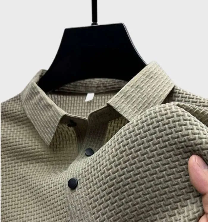 SamtGlanz Herren Seidenpoloshirt mit Kurzen Ärmeln