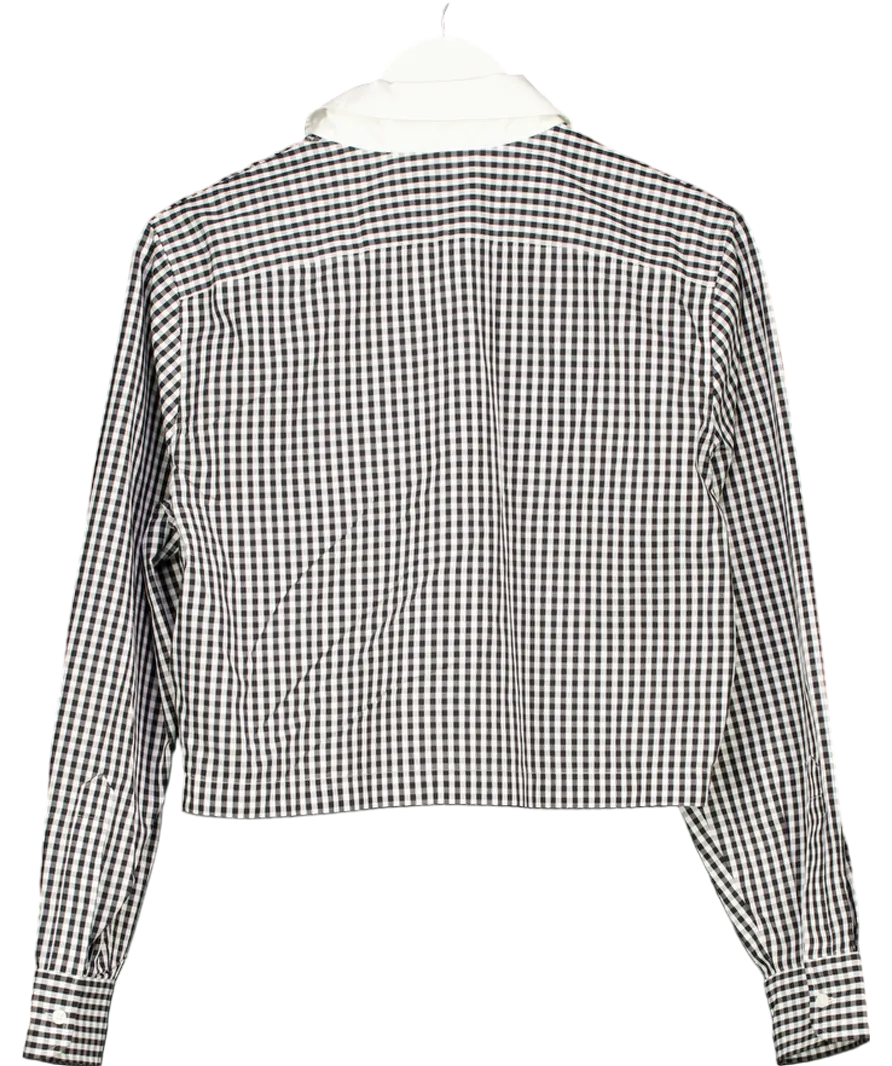 Sandro Black Rhinestone Embellished Long Sleeve Cotton Shirt UK S