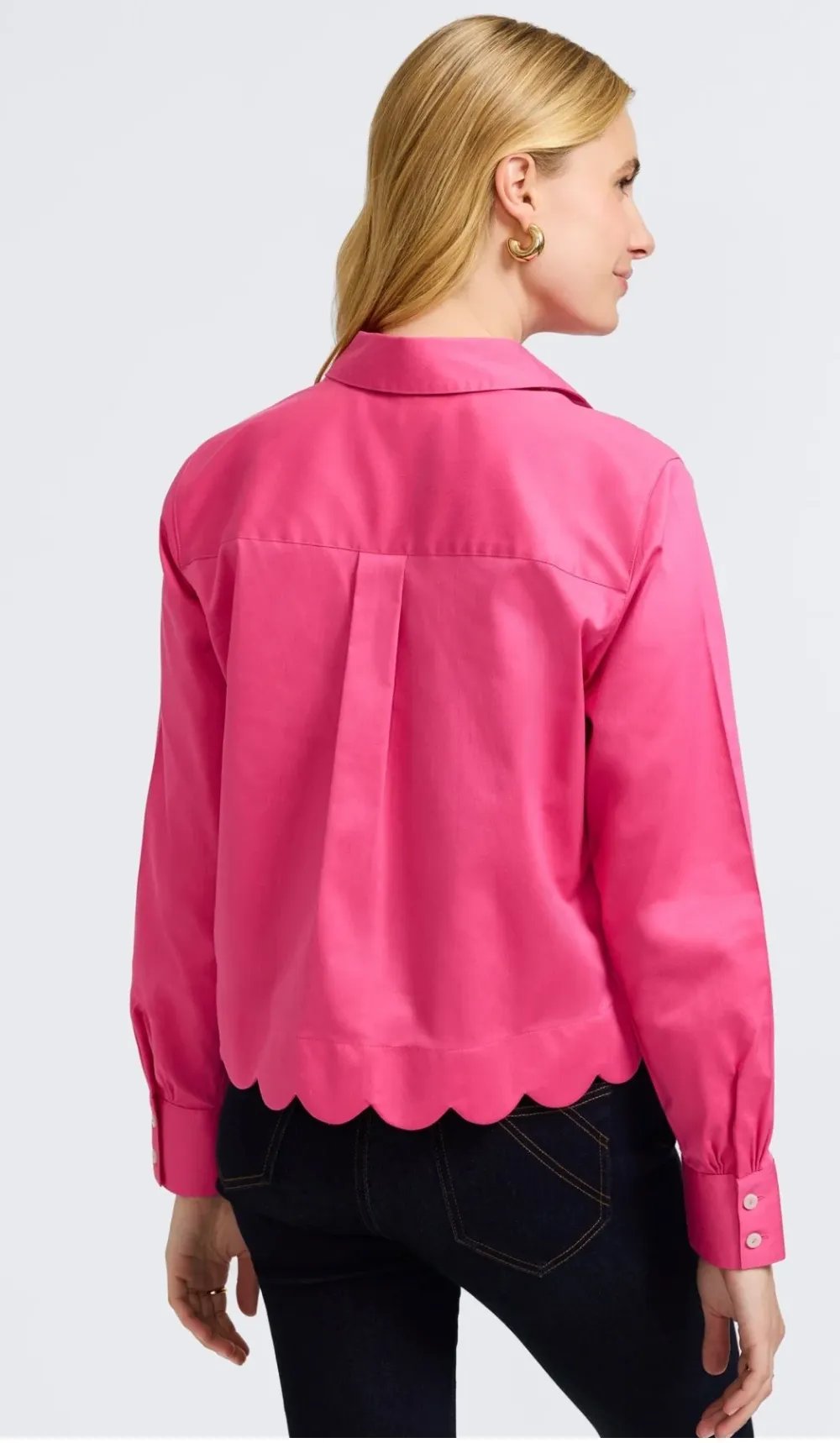 Scarlett No Iron Stretch Matte Sateen Long Sleeve Shirt - Pink