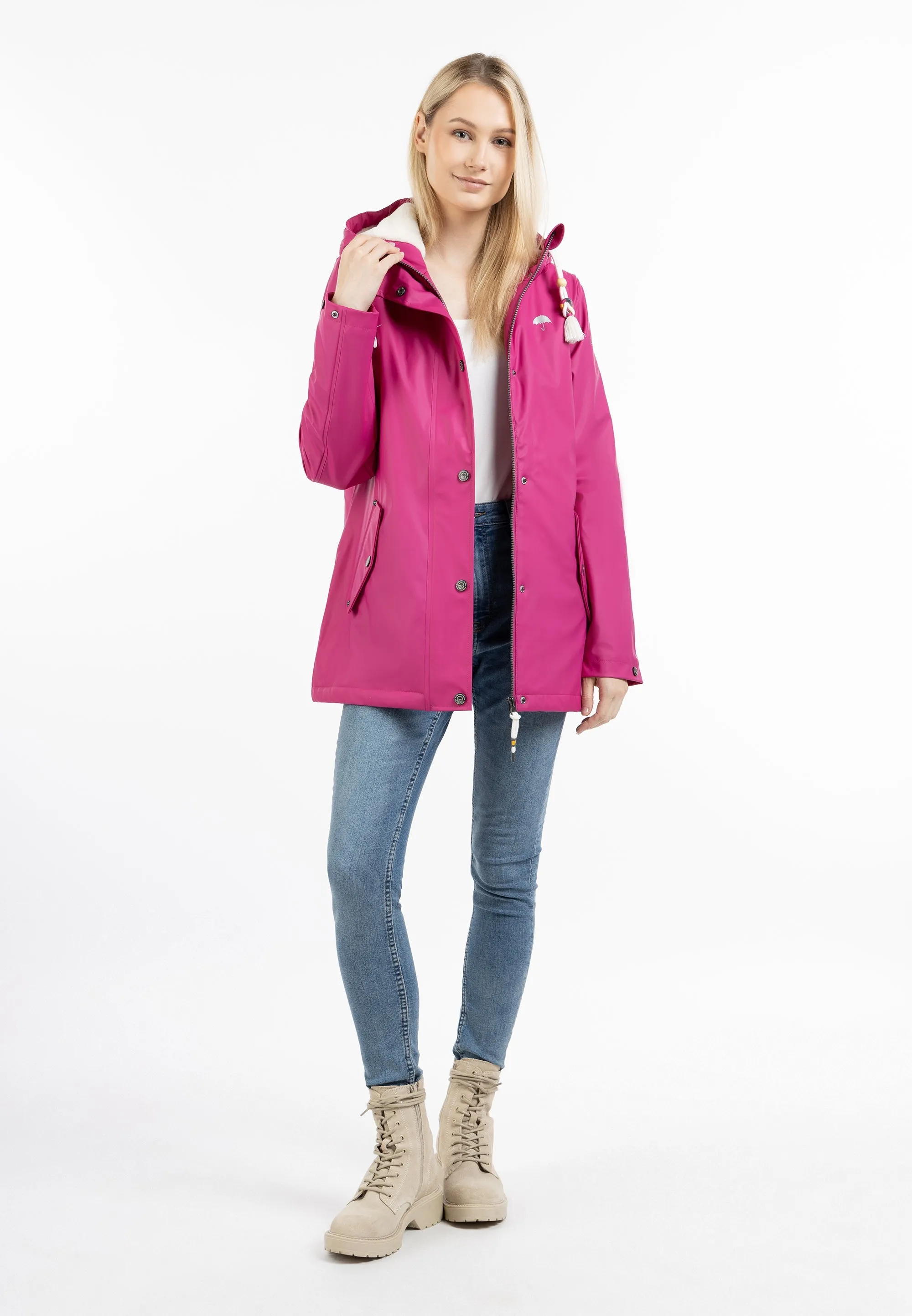 Schmuddelwedda Women's Rain Jacket With Faux Fur Lining