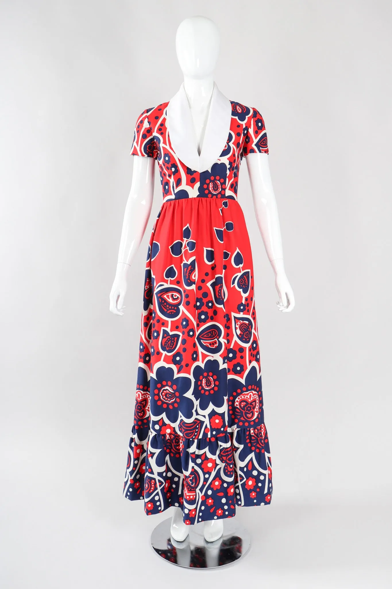 Shawl Collar Floral Dress