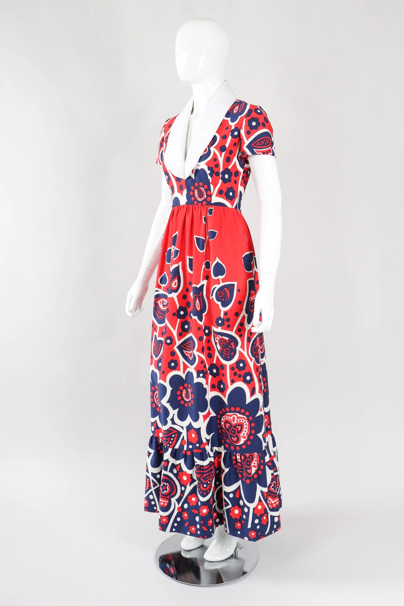 Shawl Collar Floral Dress