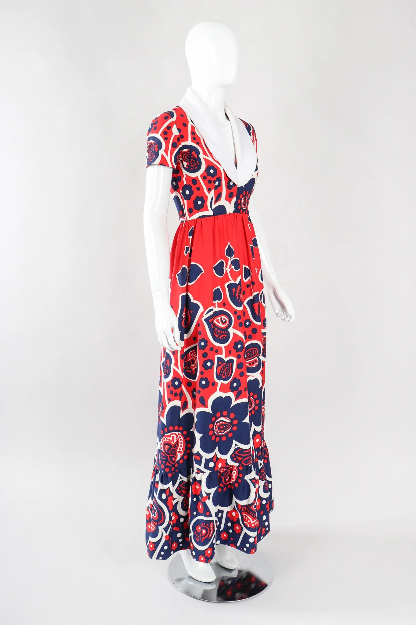 Shawl Collar Floral Dress