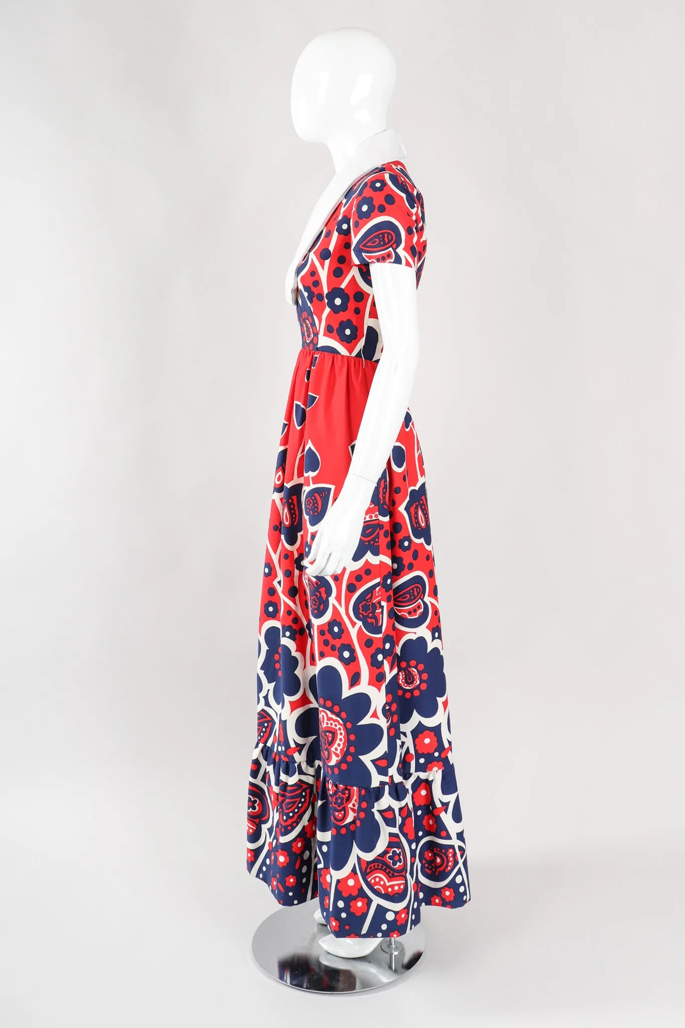 Shawl Collar Floral Dress