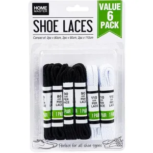 Shoe Laces 6 Pairs (3 Sizes 80CM 90CM 110CM)