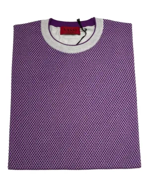 Short Sleeve Crew neck - Purple & Beige
