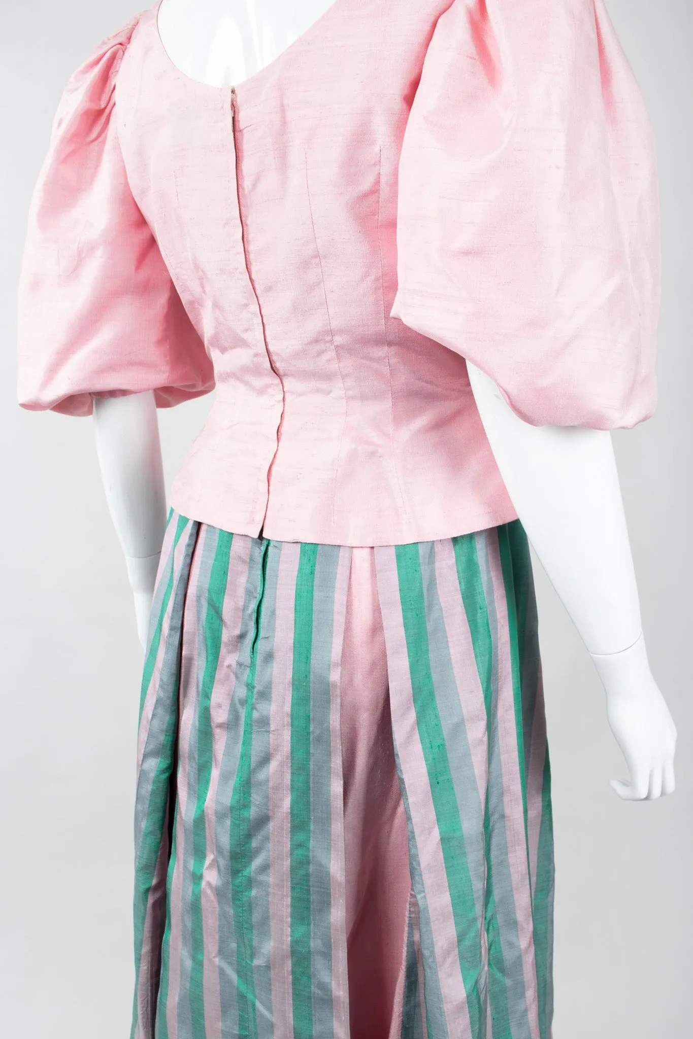 Silk Balloon Sleeve Top & Ball Skirt Set