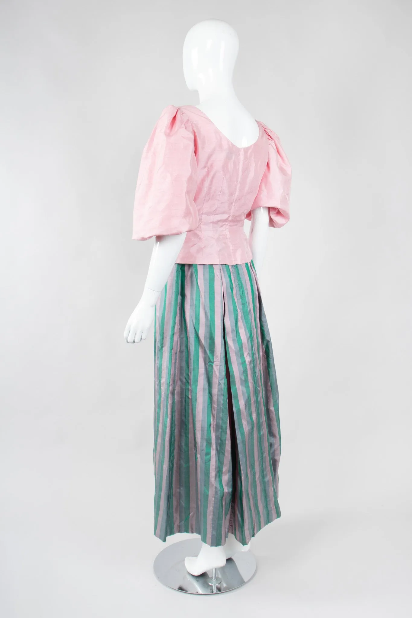 Silk Balloon Sleeve Top & Ball Skirt Set