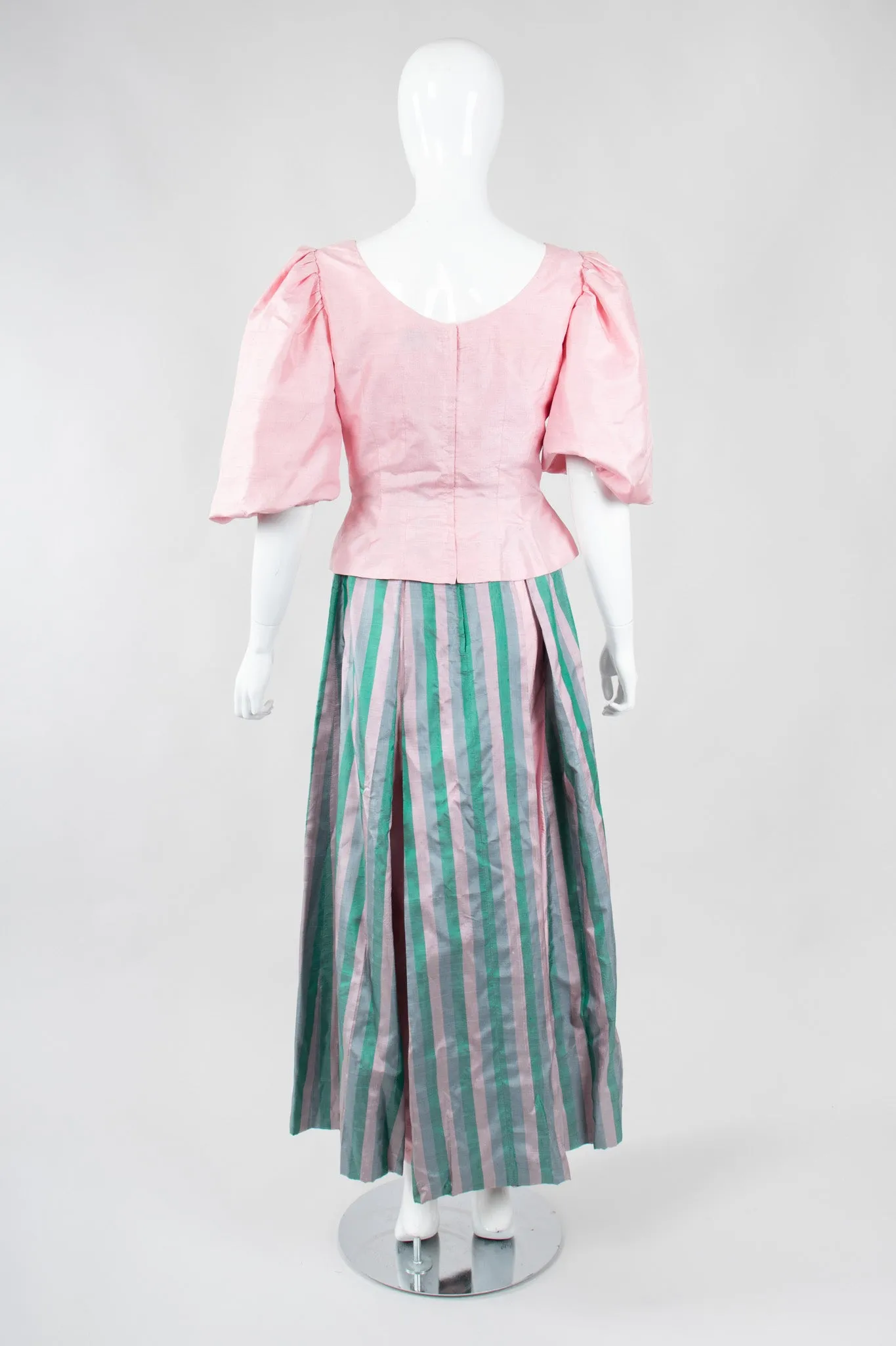 Silk Balloon Sleeve Top & Ball Skirt Set