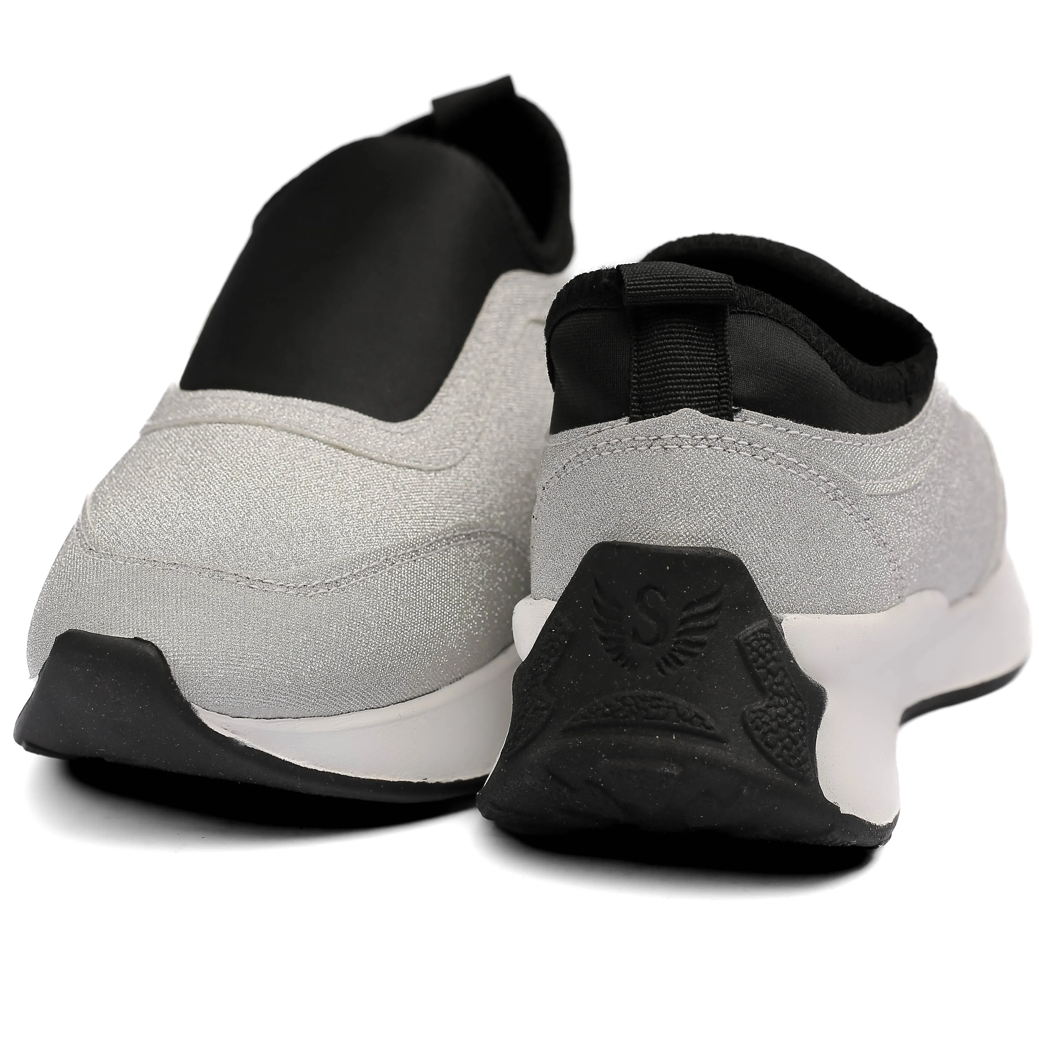 sillver Glitter Slip-On Sneakers