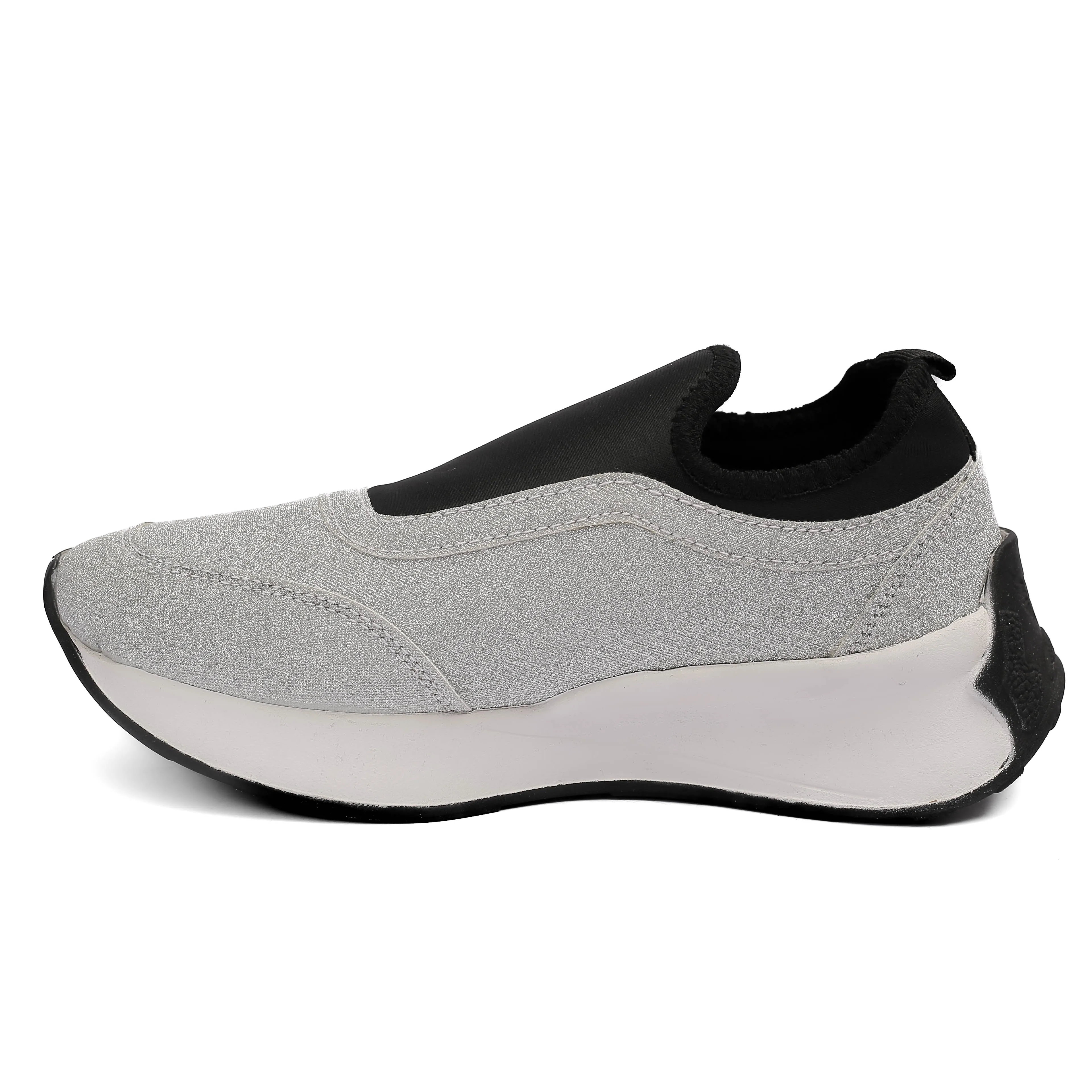 sillver Glitter Slip-On Sneakers
