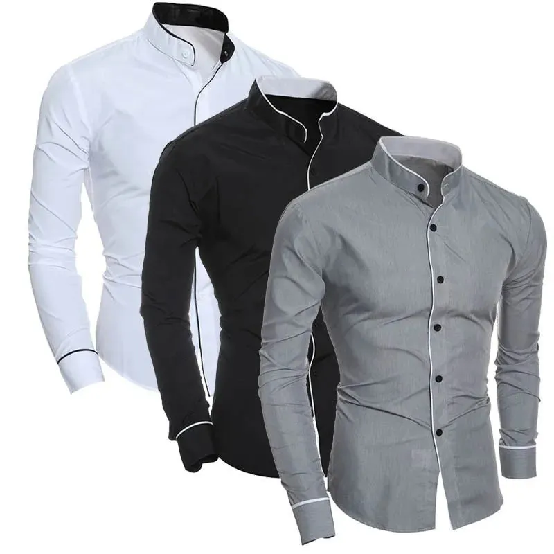Slim Fit Long Sleeve Men's Shirt