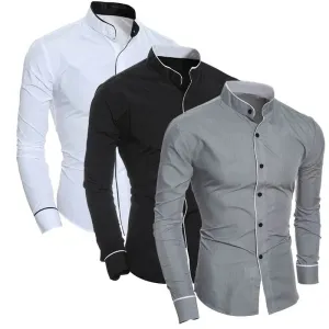 Slim Fit Long Sleeve Men's Shirt