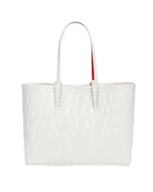 Small Embossed Cabata Tote in White