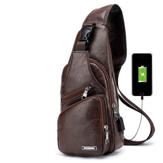 Smart Crossbody USB Charger Chest Bag