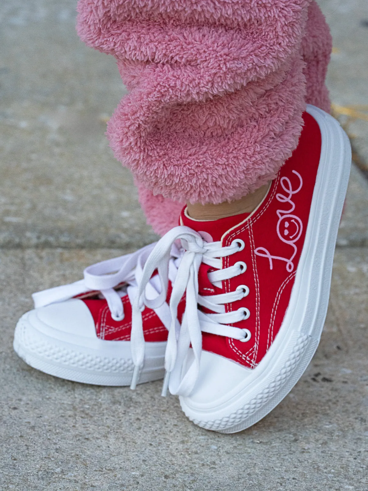 SmileyWorld Heart & Soul Red Canvas Sneakers