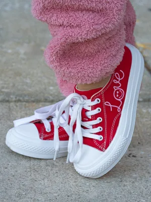 SmileyWorld Heart & Soul Red Canvas Sneakers