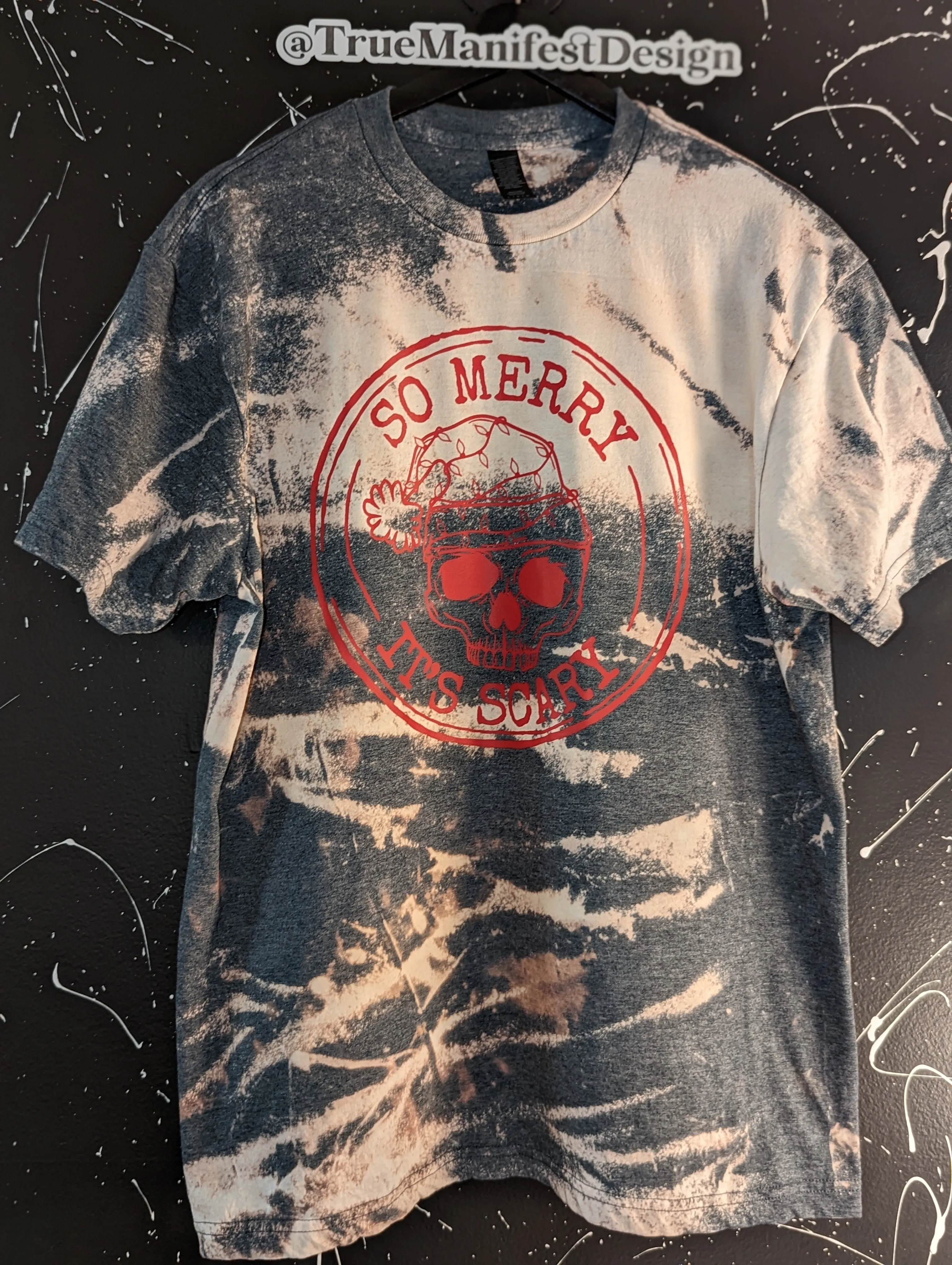 So Merry Its Scary Acid Wash Tee