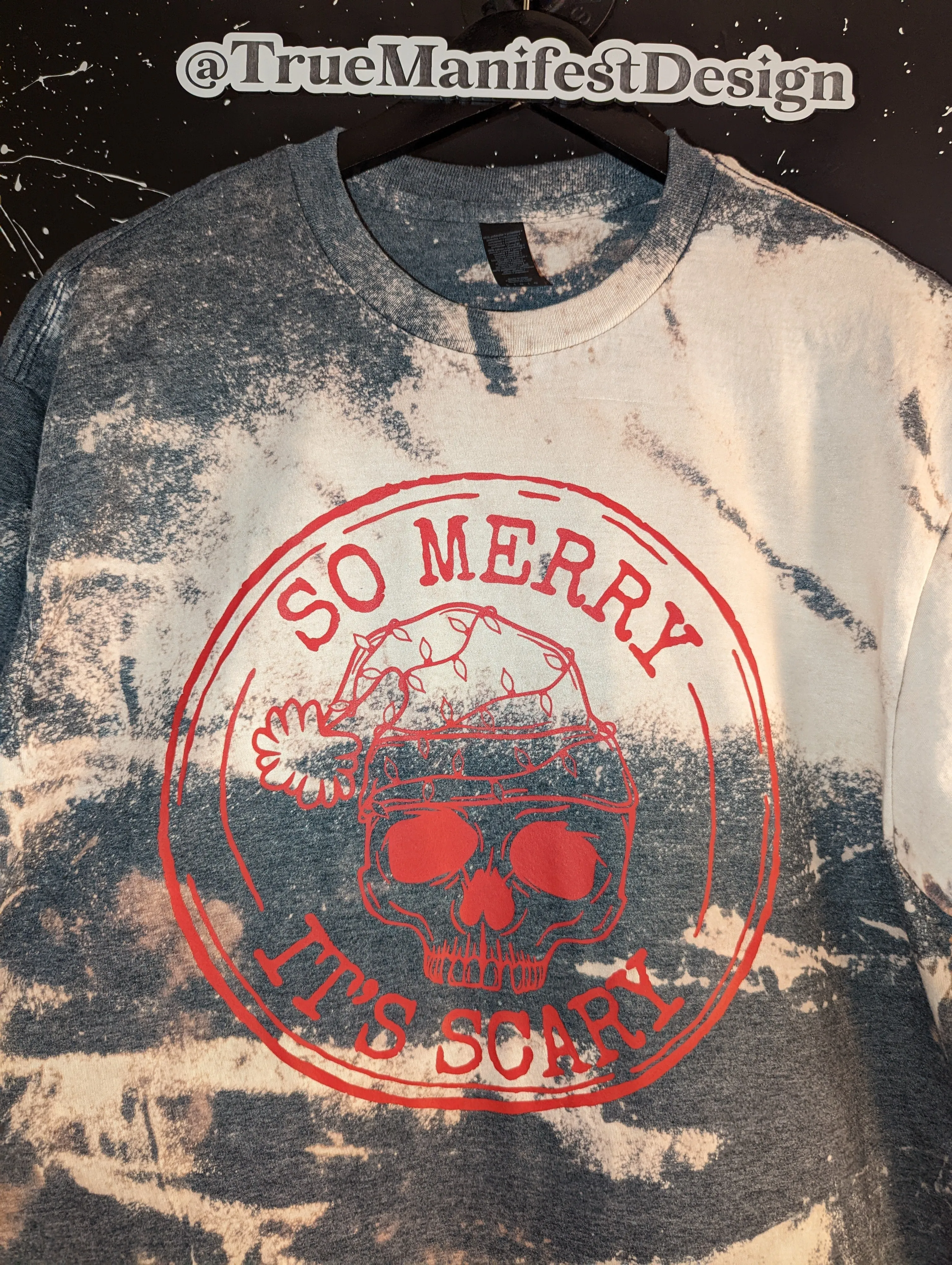 So Merry Its Scary Acid Wash Tee