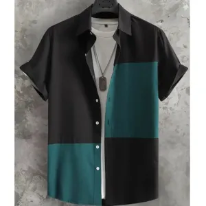 Sommerlicher UrbanMode 3D Patchwork Checkered Printed Herrenshirt