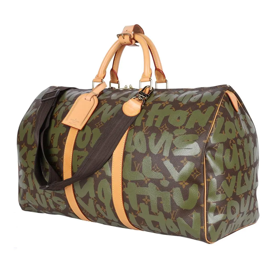 Stephen Sprouse Monogram Graffiti Keepall 50 Duffle Bag (Authentic Pre-Owned)