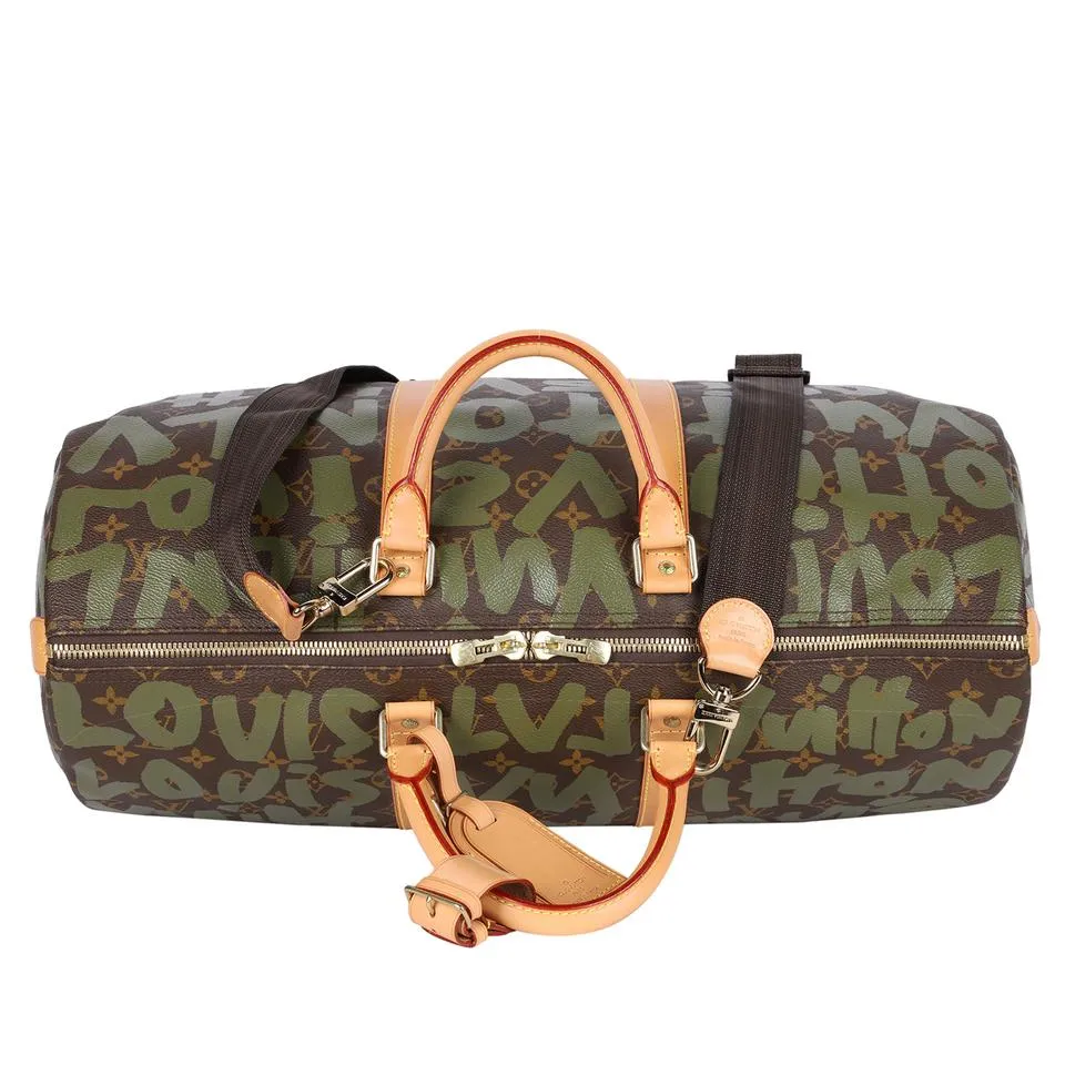 Stephen Sprouse Monogram Graffiti Keepall 50 Duffle Bag (Authentic Pre-Owned)
