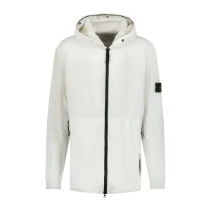 STONE ISLAND NYLON-TC HOODED RAIN JACKET WHITE