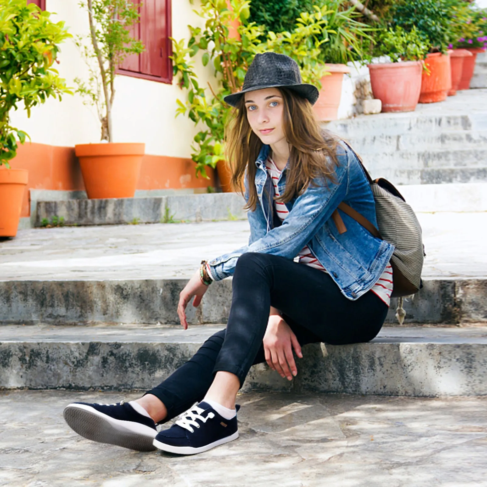 STQ Slip on Sneakers for Women Casual Canvas Shoes Machine Washable
