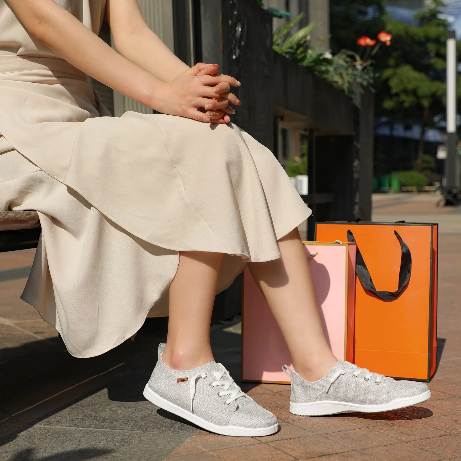 STQ Slip on Sneakers for Women Casual Canvas Shoes Machine Washable